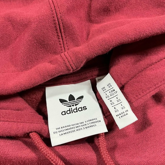 ADIDAS ORIGINALS BURGUNDY TREFOIL HOODIE - (XS-S) - Picture 4 of 4